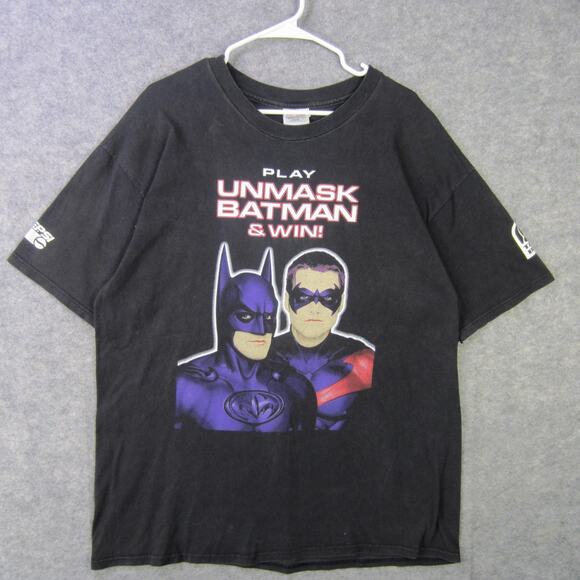 Vintage Batman Robin Shirt Mens Extra Large Black 1997 DC Comics Movie Tee 90s - Picture 1 of 10